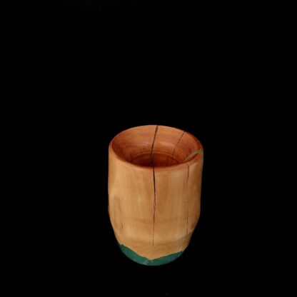 Petite lampe en bois et résine turquoise – Image 3