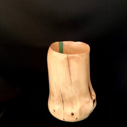 Lampe en bois et résine bleu océan (modèle "baïne") – Image 4