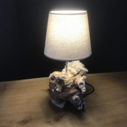 Lampe de chevet en bois flotté "mangroove"